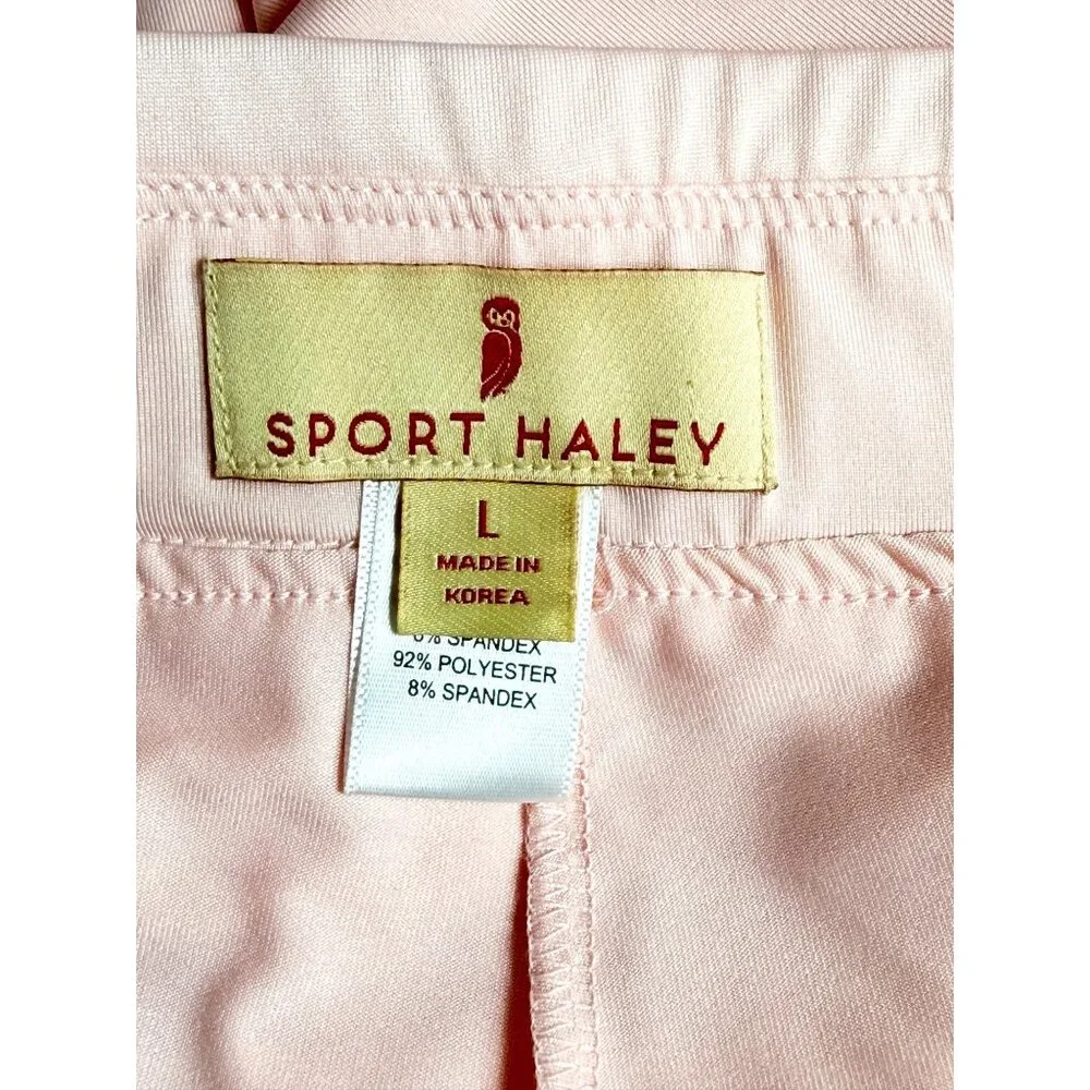 Sport Haley Skort Womens L Pink Gray Stretch Side Stripe Performance Activewear